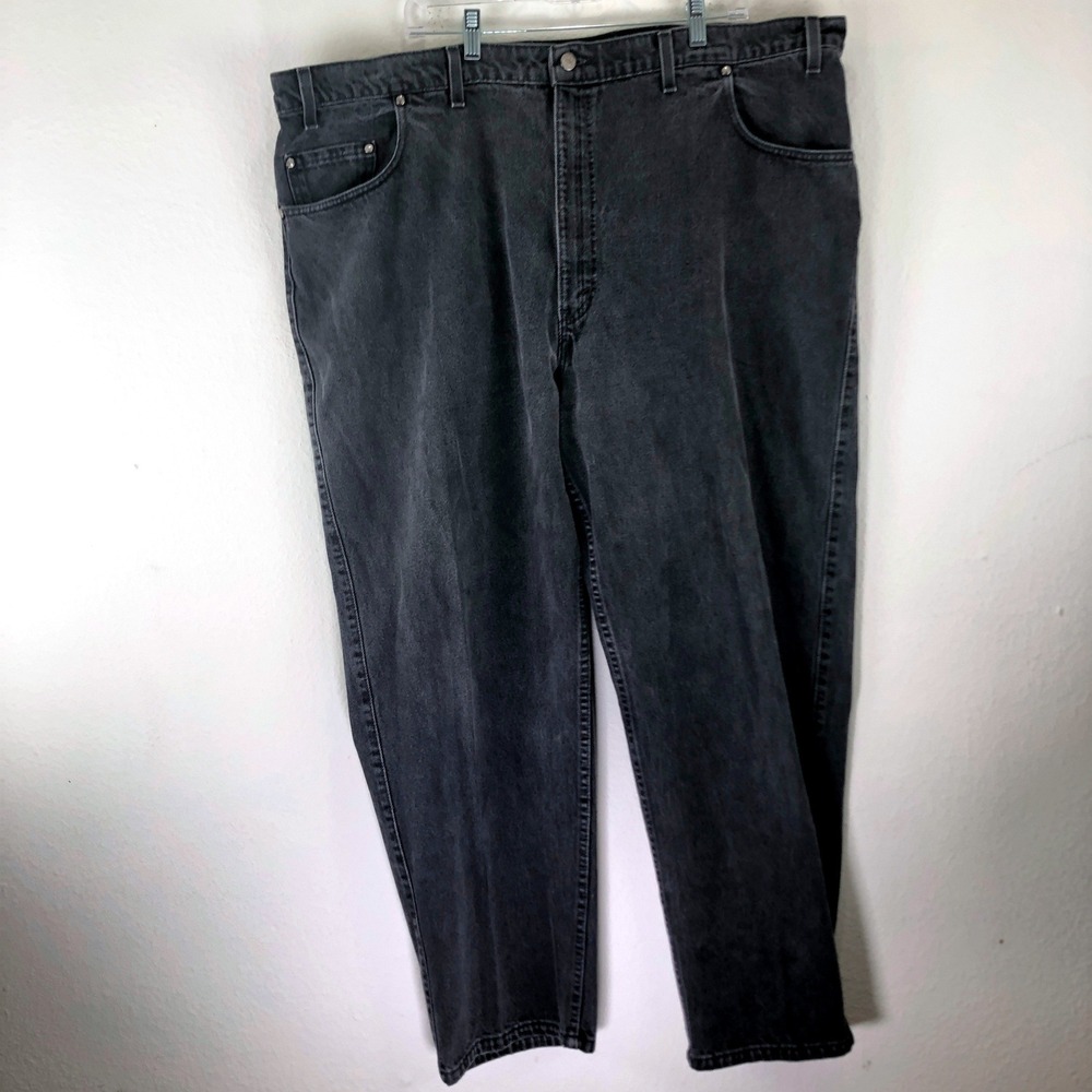 Vintage 1998 Levis 545 Loose Fit Jeans Mens 48x30 Black Orange‎ Tab Y2K